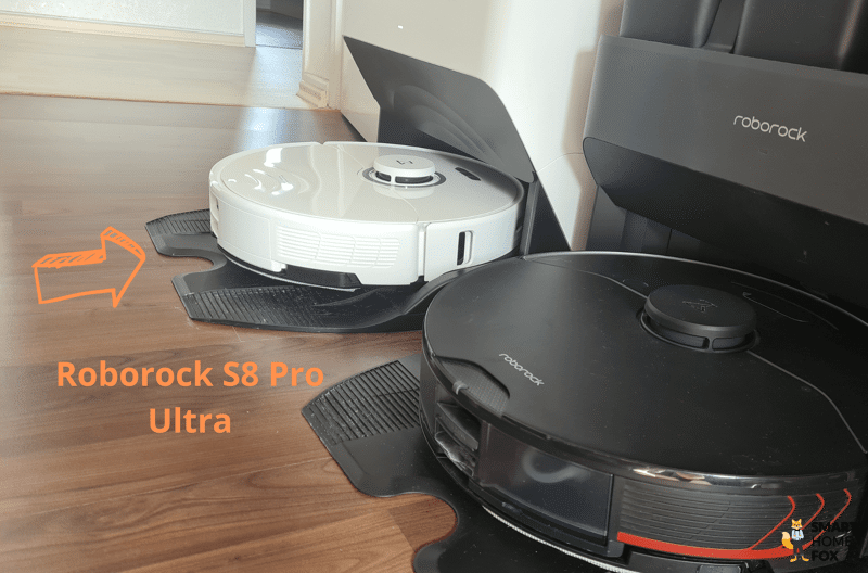 Матовый вид Roborock S7 MaxV по сравнению с глянцевым видом Roborock S8 Pro Ultra.